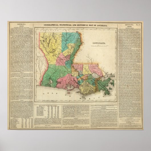 Poster Carte De Louisiane (Devant)