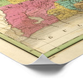 Poster Carte de Louisiane Mississippi Et Alabama (Coin)