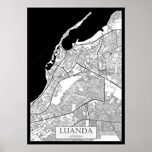 Poster Carte de Luanda Angola (Devant)