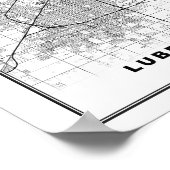 Poster Carte de Lubbock (Coin)
