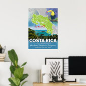 Poster Carte de lune de miel romantique Costa Rica (Bureau à domicile)