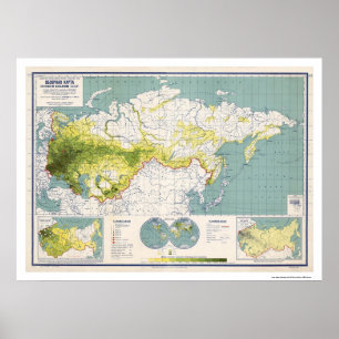 Poster Carte de l'Union soviétique 1926