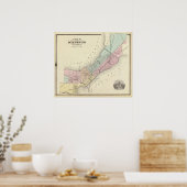 Poster Carte de Madison, Wisconsin (Cuisine)