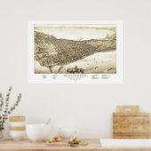 Poster Carte de Madison, Wisconsin de 1885 (Cuisine)