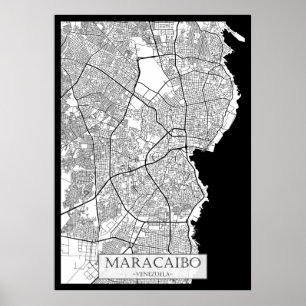 Poster Carte de Maracaibo Venezuela