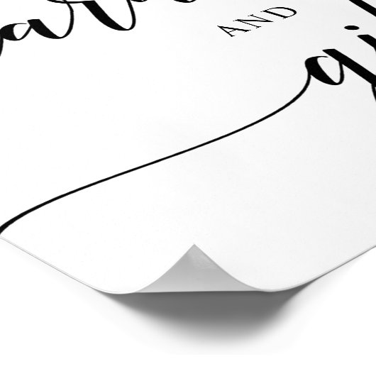 Poster Carte de mariage à typographie élégante noire v3 (Coin)