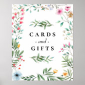 Poster Carte de mariage de fleur sauvage Cadeaux de signe (Devant)