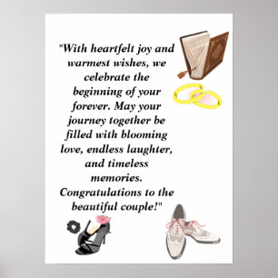 Poster Carte de mariage élégante – Talons noirs chic avec