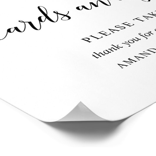 Poster Carte de mariage élégante typographie 'Black Elega (Coin)