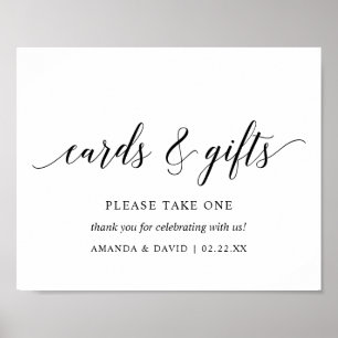 Poster Carte de mariage élégante typographie Black v1