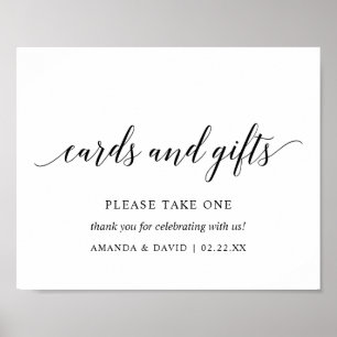 Poster Carte de mariage élégante typographie Black v2