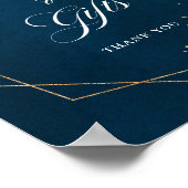 Poster Carte de mariage et cadeaux géométriques bleu bleu (Coin)