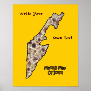 Poster Carte de Matzah de l'Israël - écrivez votre propre