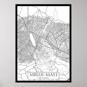 Poster Carte de Mbuji-Mayi République démocratique du Con