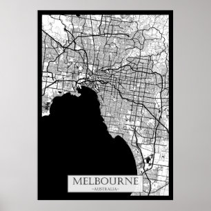 Poster Carte de Melbourne Australie