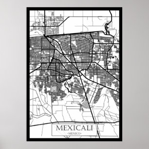 Poster Carte de Mexicali Mexico City