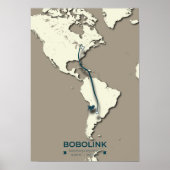 Poster Carte de migration Bobolink - Vintage minimal (Devant)