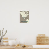 Poster Carte de migration de la grue de Sandhill - Minima (Cuisine)