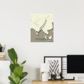 Poster Carte de migration des oies à tête de barre - Mini (Bureau à domicile)