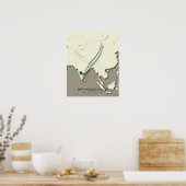 Poster Carte de migration des oies à tête de barre - Mini (Cuisine)