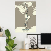 Poster Carte de migration des sternes arctiques - Vintage (Bureau à domicile)