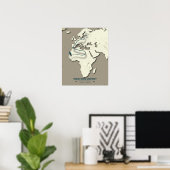 Poster Carte de migration du balbuzard occidental - Vinta (Bureau à domicile)