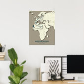 Poster Carte de migration du balbuzard occidental - Vinta (Bureau à domicile)