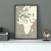 Poster Carte de migration du balbuzard occidental - Vinta