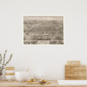 Poster Carte de Milford, CT de 1882 (Cuisine)