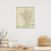 Poster Carte de Milwaukee (Cuisine)