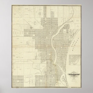 Poster Carte de Milwaukee