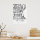 Poster Carte de Milwaukee (Cuisine)