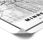 Poster Carte de Minneapolis (Coin)