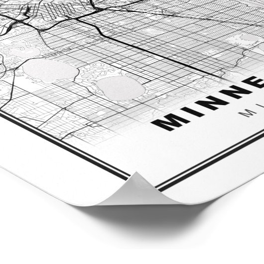 Poster Carte de Minneapolis (Coin)