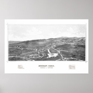 Poster Carte de Moosup, CT à partir de 1889
