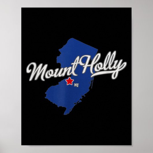 Poster Carte de Mount Holly New Jersey Nj  (Devant)