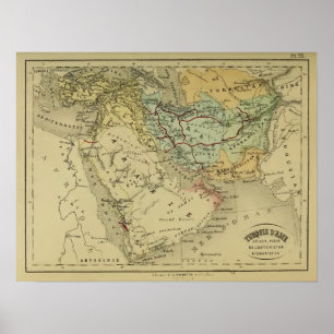 Poster Carte de Moyen-Orient