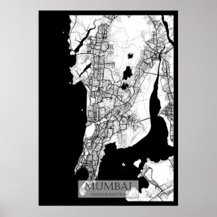 Poster Carte de Mumbai Maharashtra