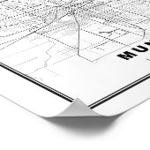 Poster Carte de Muncie (Coin)
