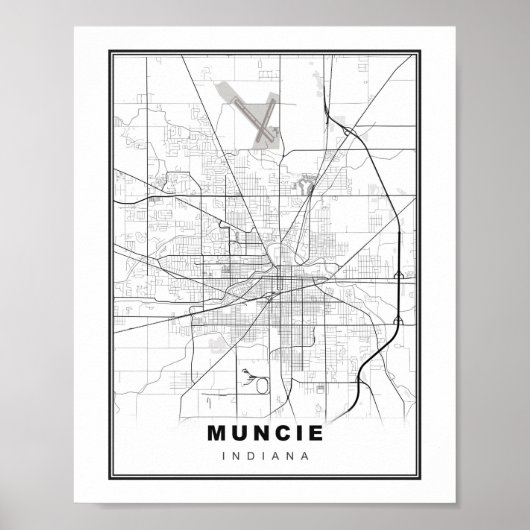Poster Carte de Muncie (Devant)
