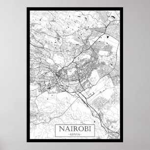 Poster Carte de Nairobi Kenya