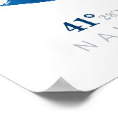 Poster Carte de nantoufle bleu à l'aquarelle avec coordon (Coin)