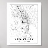 Poster Carte de Napa Valley (Devant)