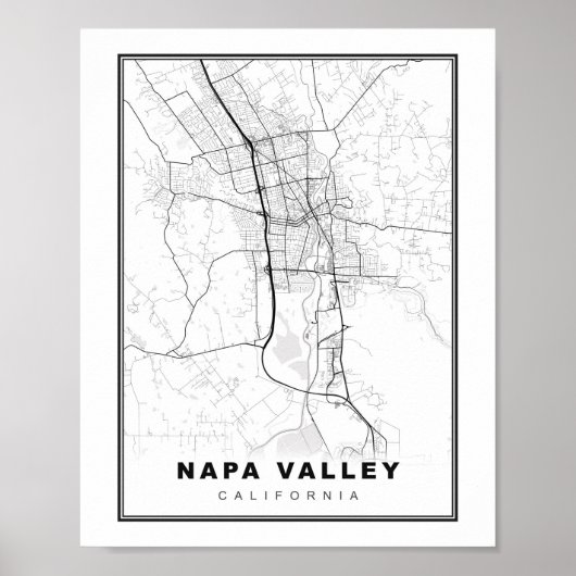 Poster Carte de Napa Valley (Devant)