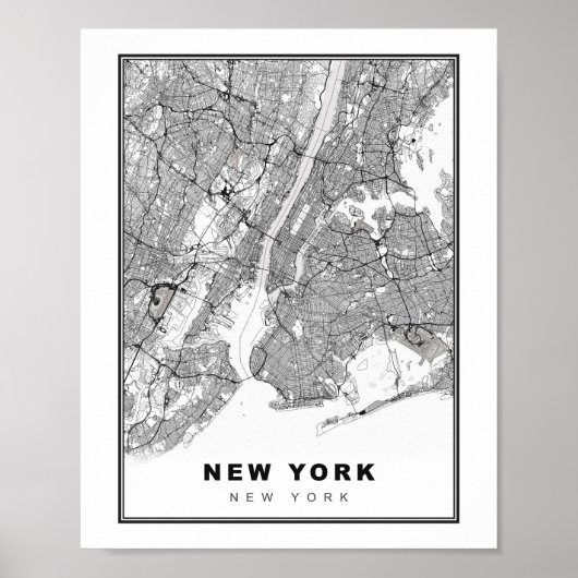 Poster Carte de New York (Devant)