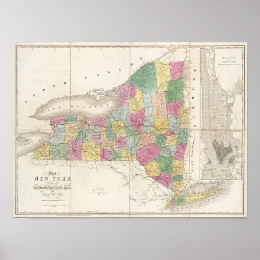Poster Carte de New York (Devant)