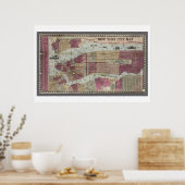 Poster Carte de New York (1857) (Cuisine)