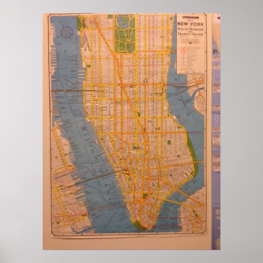 Poster Carte de New York,Affiche (Devant)