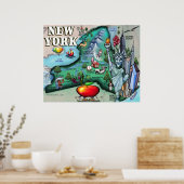 Poster Carte de New York IMPRIMER (Cuisine)