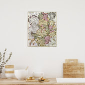 Poster Carte de Niederrhein-Westfalen (Cuisine)